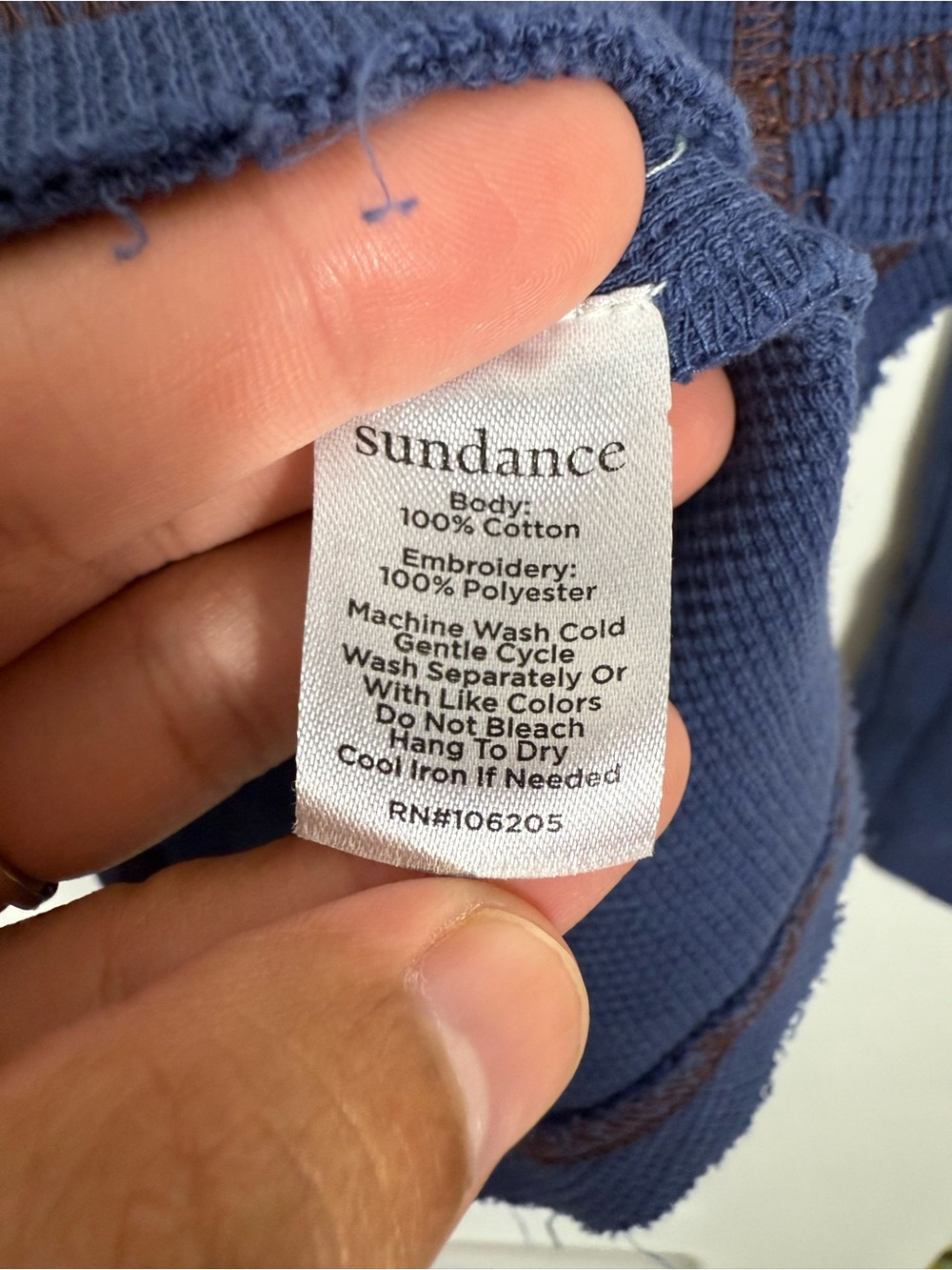 Sundance Fayette Floral Henley Thermal Cotton Longsleeve Top Small - Picture 5 of 7